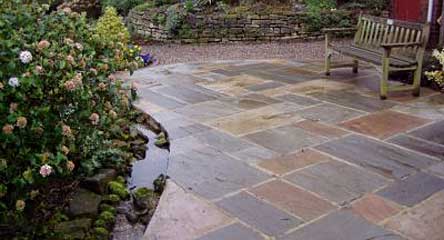 Indian sandstone paving